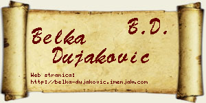 Belka Dujaković vizit kartica
